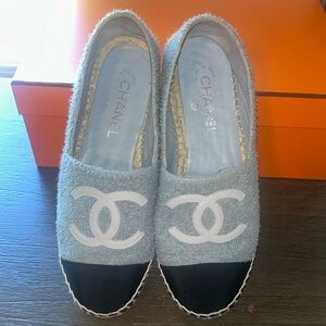 CHANEL Women's Black and Gray Espadrilles